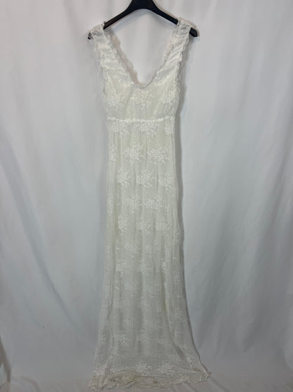 NAME THE BRAND. Vestido blanco encaje T.s