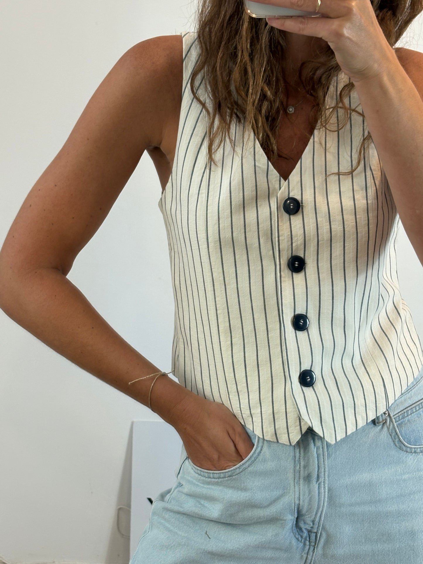 ZARA. Striped cotton vest. TS