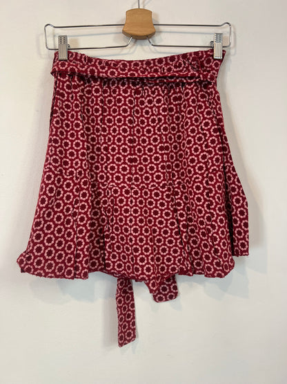OTRAS. Falda pantalón burdeos flores TU(S)