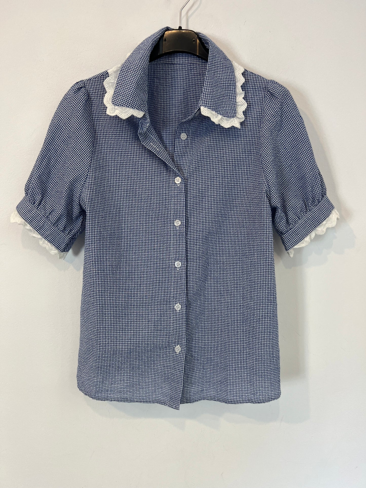 OTHERS. Crochet gingham blouse Yours