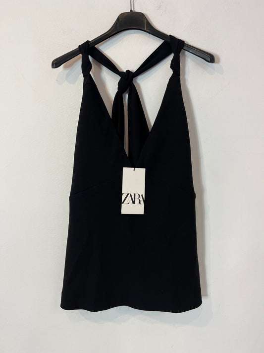 ZARA. Black strappy top T.xs