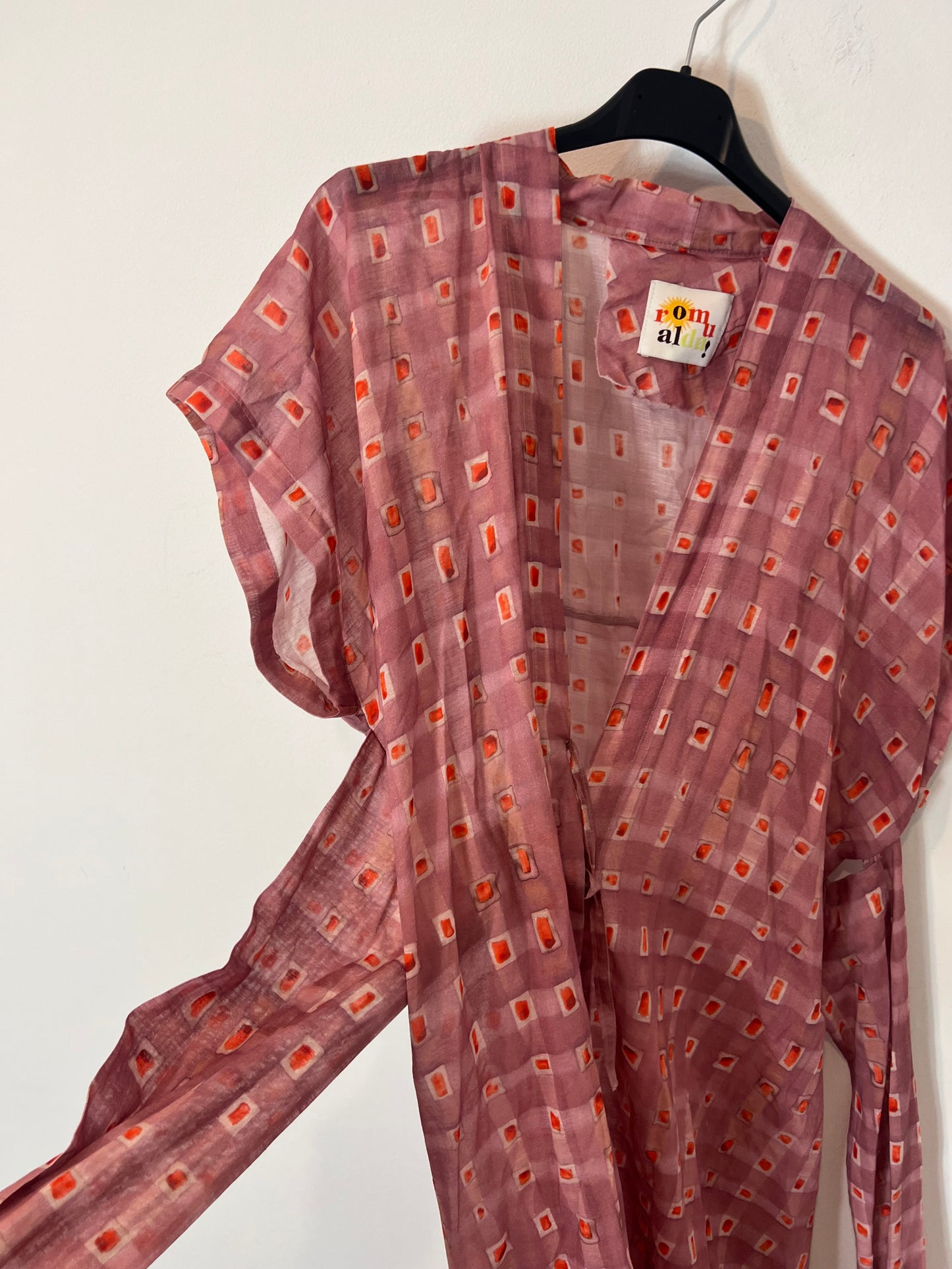 ROMUALDA. vestido rosa estampado T.l