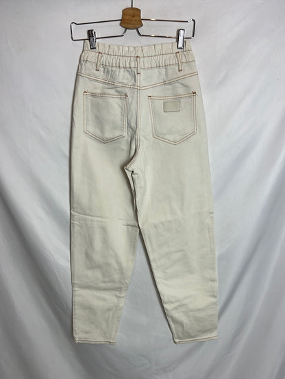 MAJE. Raw denim with seam detail. Size 36