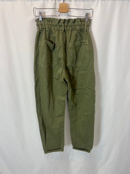 ZARA. Denim verde bolsillos. T 36