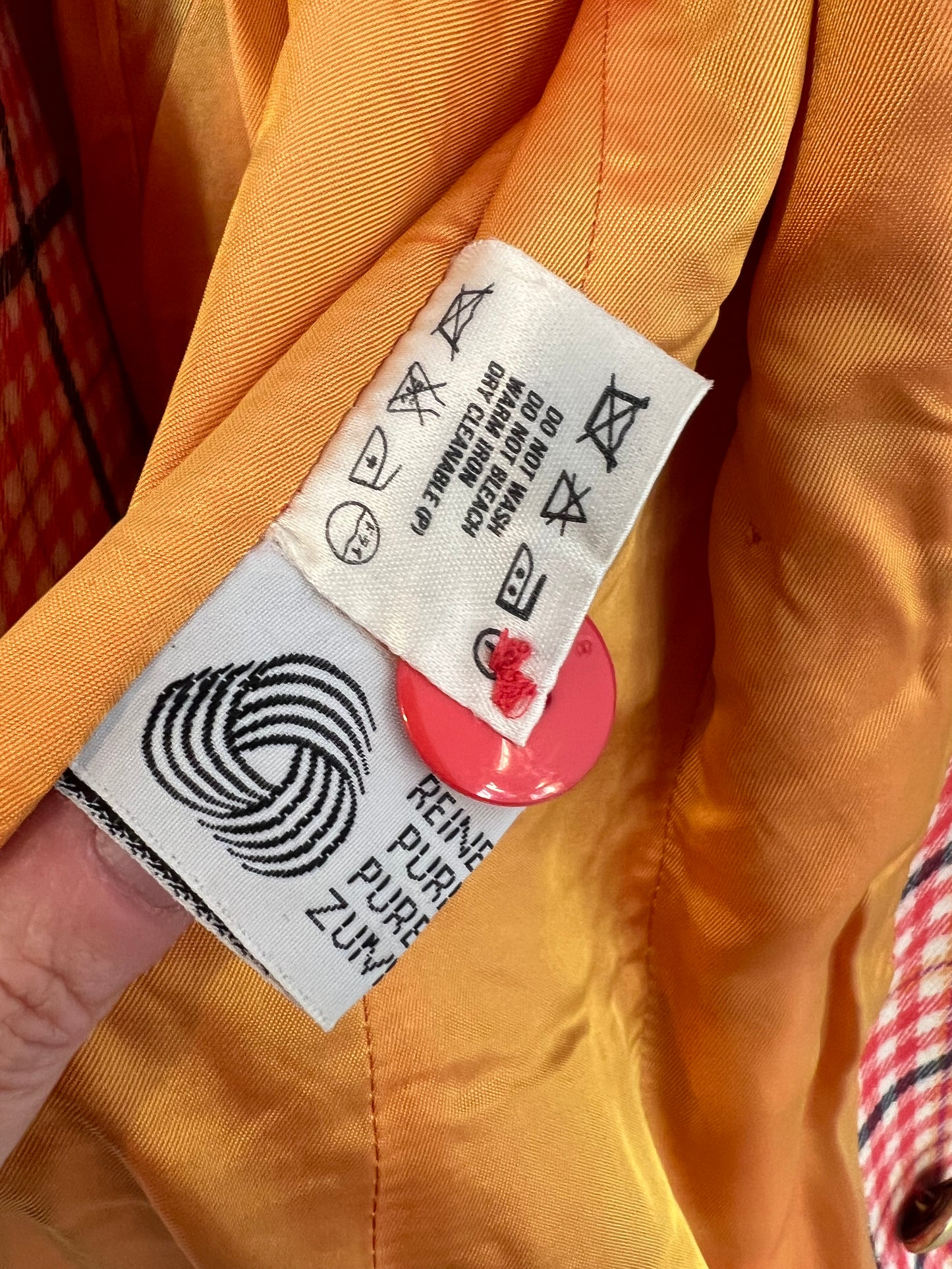 ESCADA. Chaqueta lana cuadros. T 38