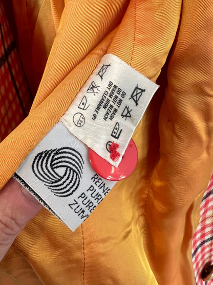 ESCADA. Chaqueta lana cuadros. T 38