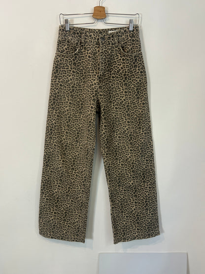 ZARA. Pantalón ancho animal print T.34