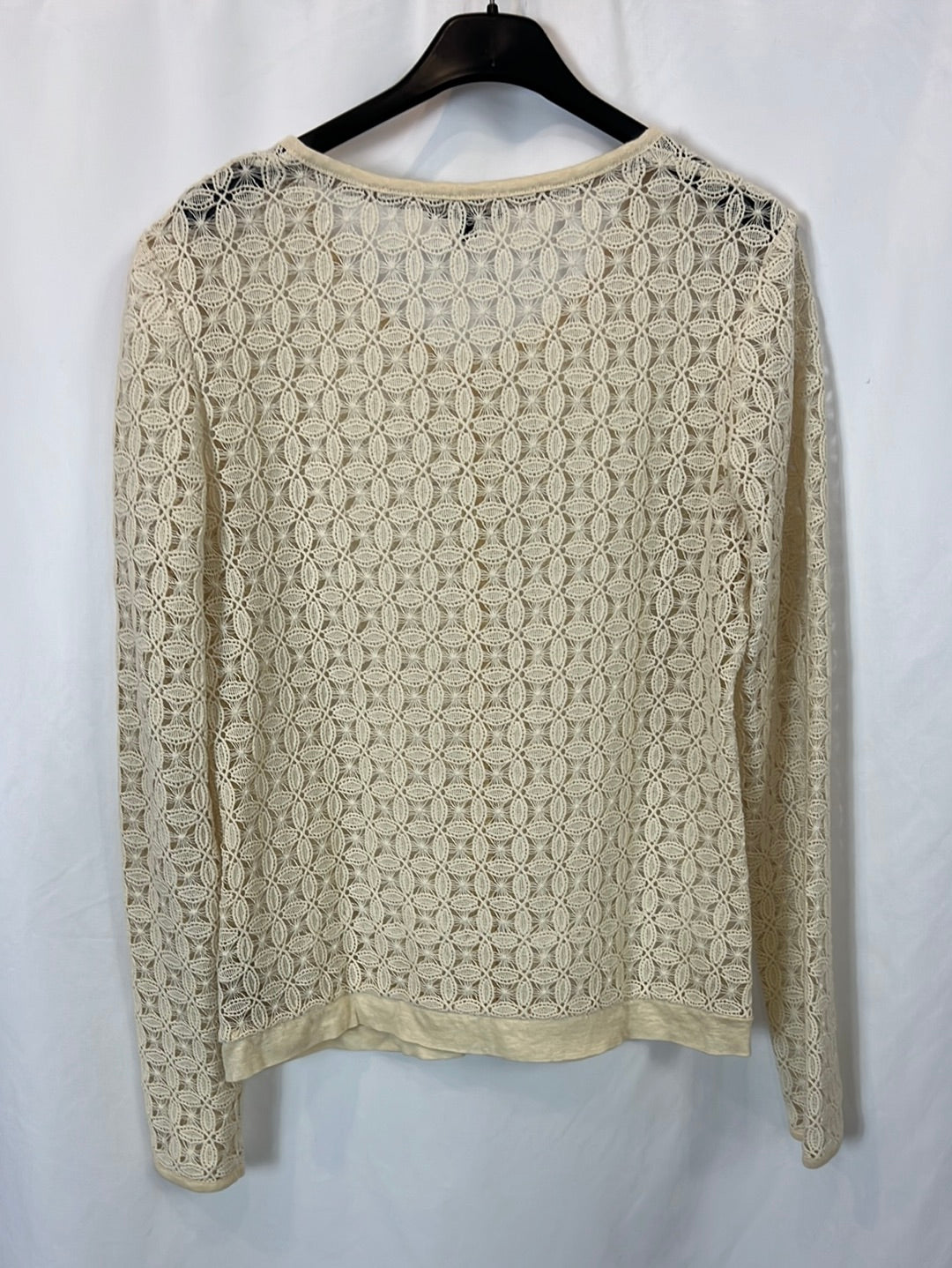 MASSIMO DUTTI. Chaqueta encaje color crudo. T M