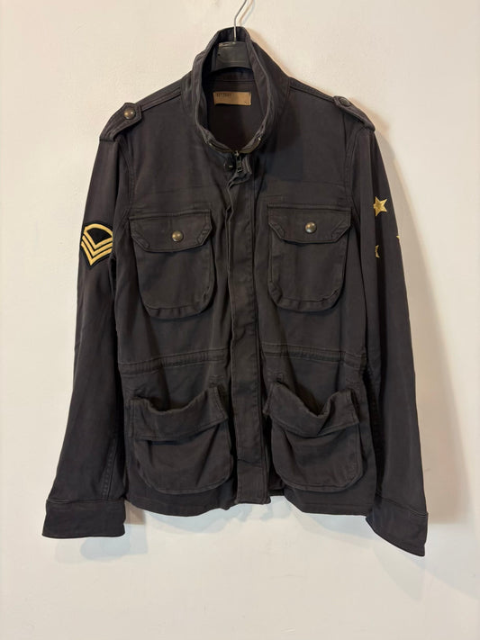 REIKO. Chaqueta azul estilo militar bordados