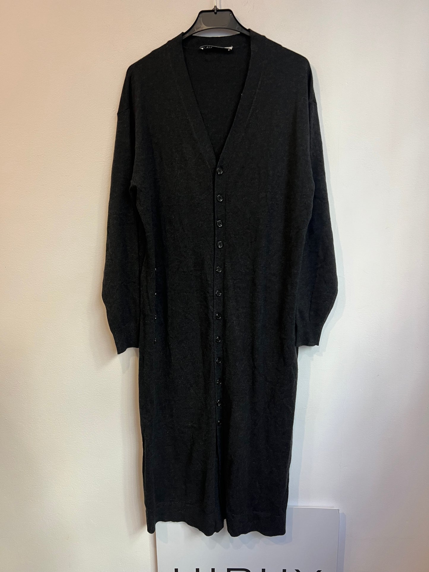 ZARA. Charcoal gray knit cardigan/dress. TS