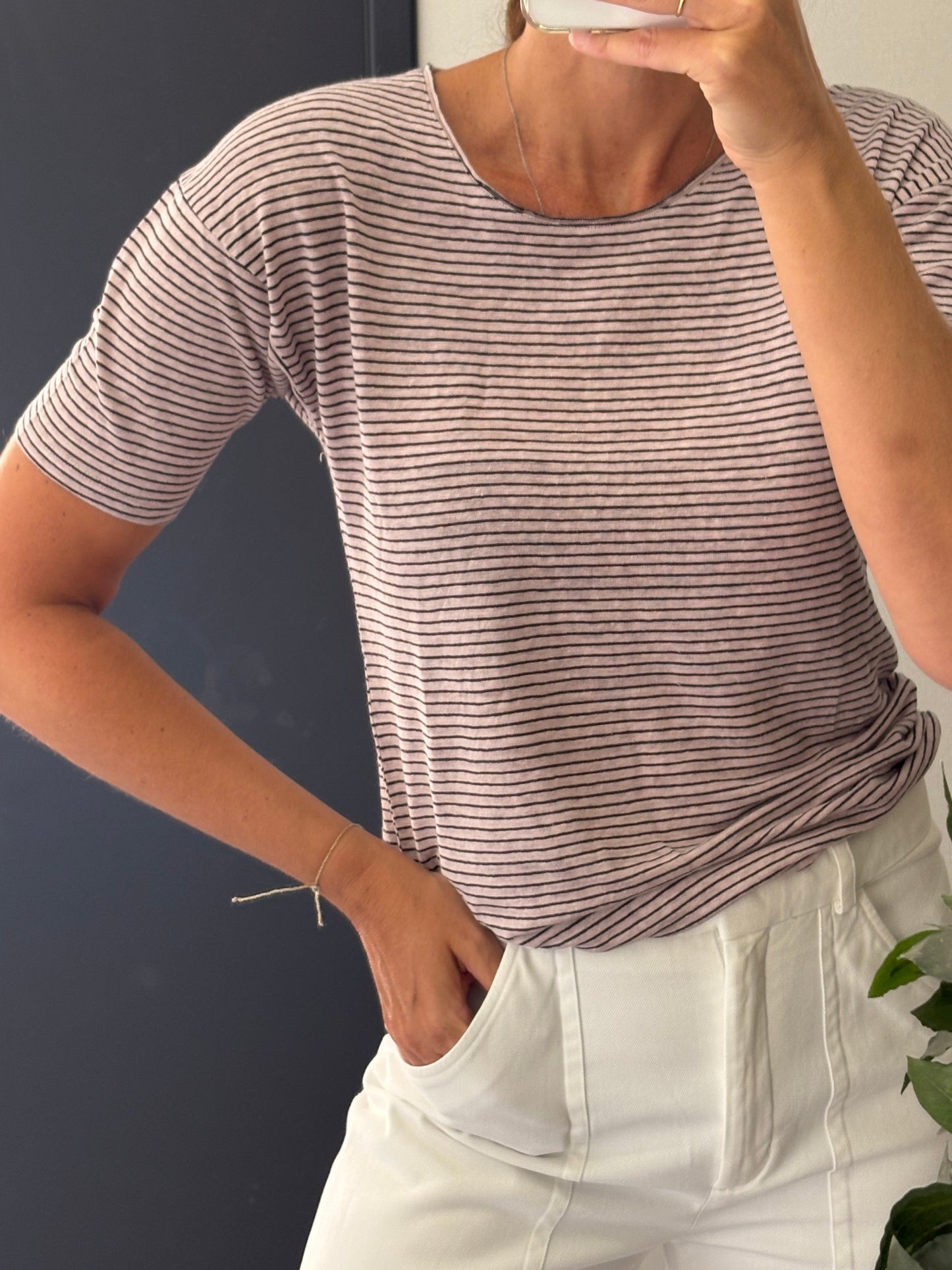 ISABEL MARANT ETOILÉ. Camiseta rayas lino T.s