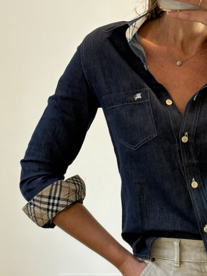BURBERRY. Camisa fluida denim