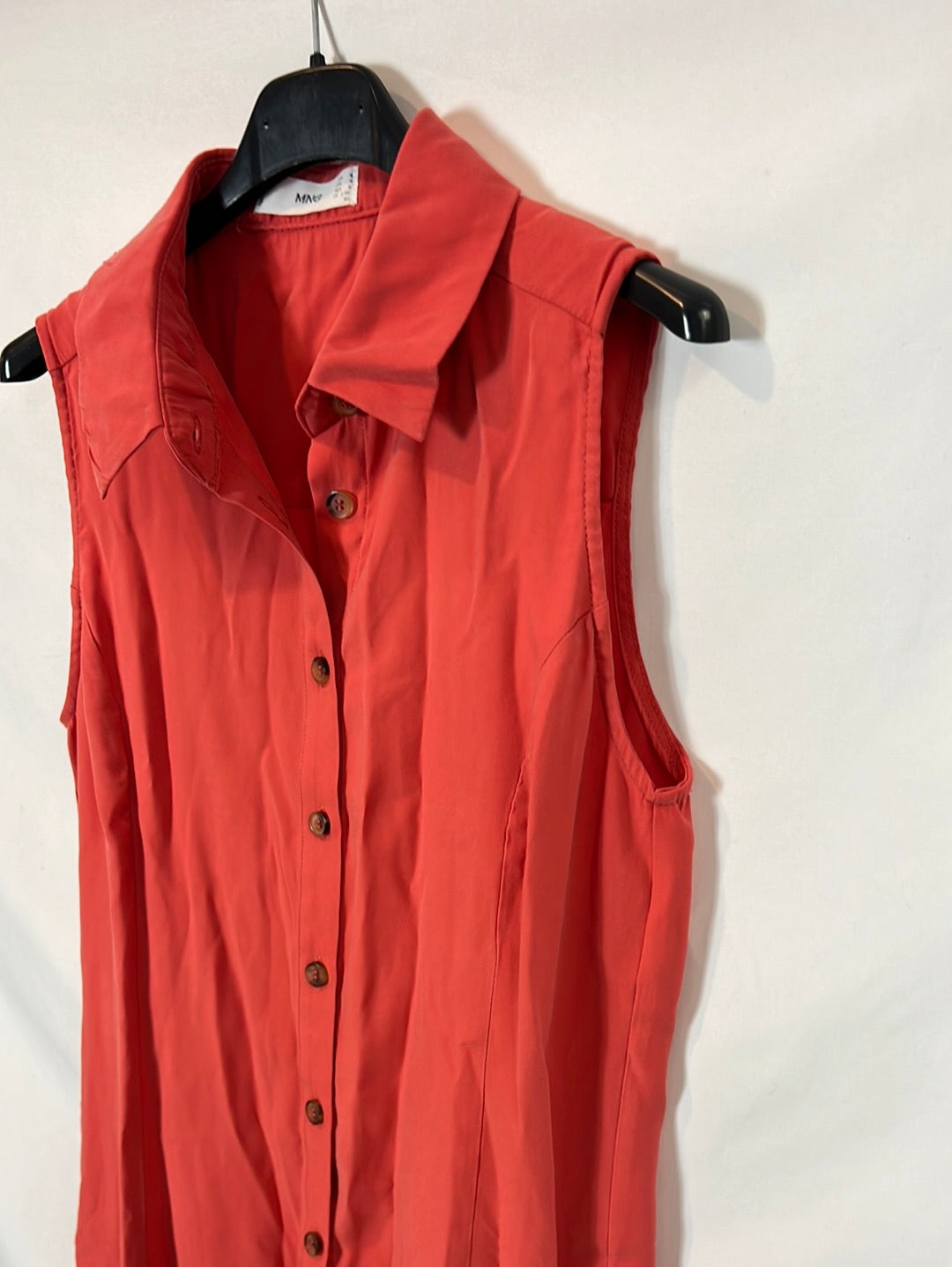 MANGO. Vestido midi coral T.m
