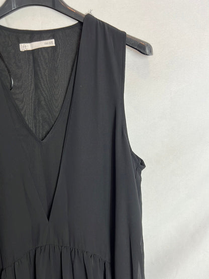 LEFTIES. Double-layered black chiffon dress. TS
