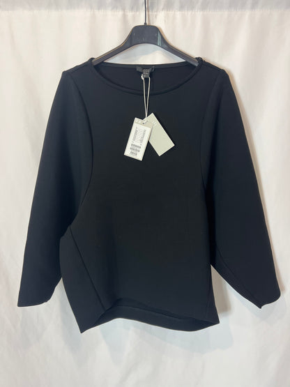 COS. Black neoprene texture sweatshirt. XS