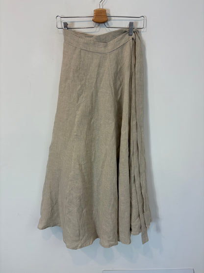 SON FINESTRA MENORCA. Falda pareo larga lino beige. TU