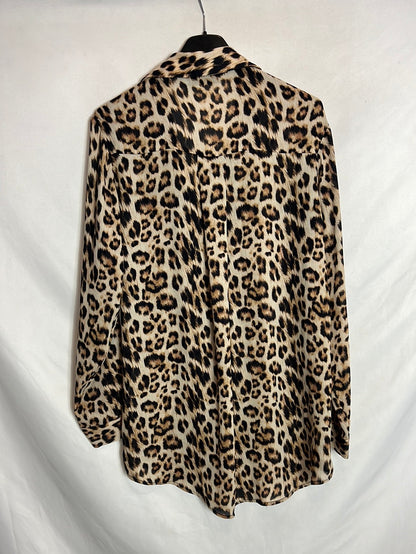 ZARA. Flowing animal print blouse. T XS