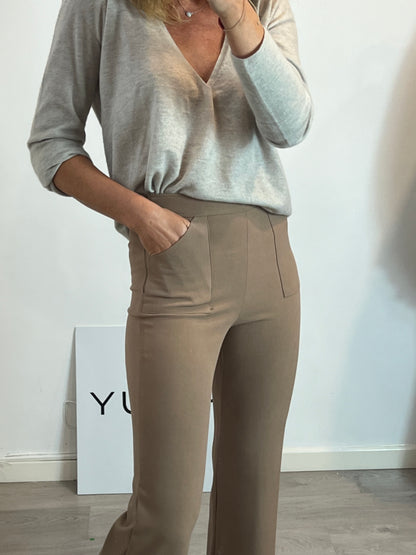 ERRE. Semi-elastic beige pants T.36