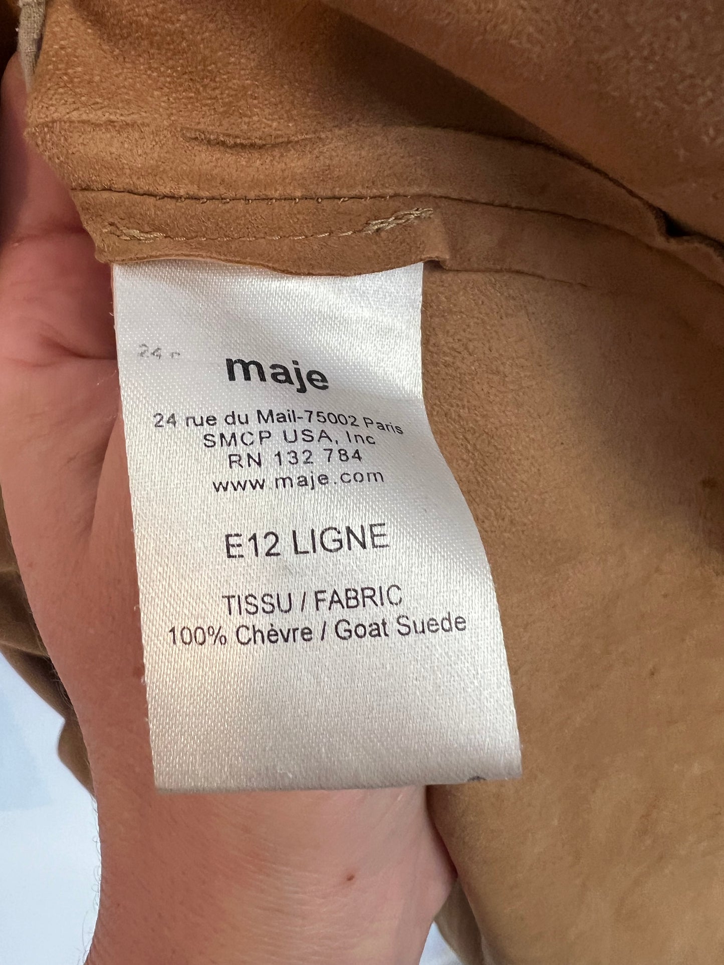 MAJE. Top fluido camel piel. T S/M
