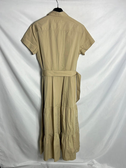 POLO RALPH LAUREN. Vestido largo volantes abotonado. T 10(L)