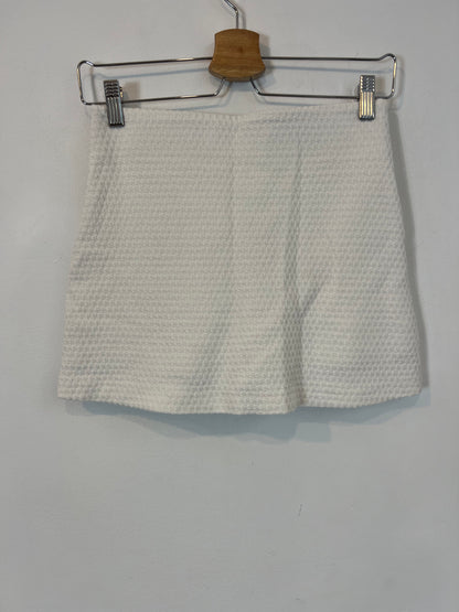 ZARA. falda/pantalón blanca textura T.s