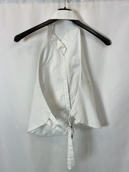 ZARA. White halterneck Ts top