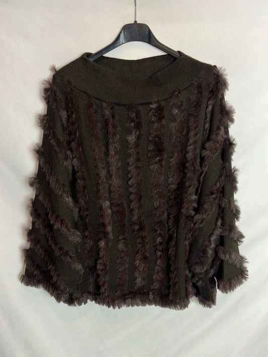 K-YEN. Jersey marrón pelo natural. T M