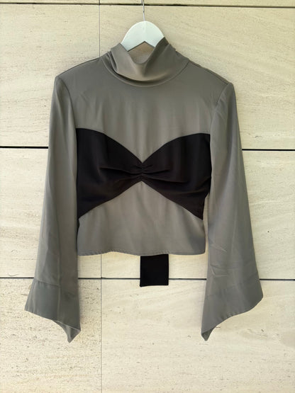 IQ COLLECTION. Conjunto falda y top fluidos bicolor