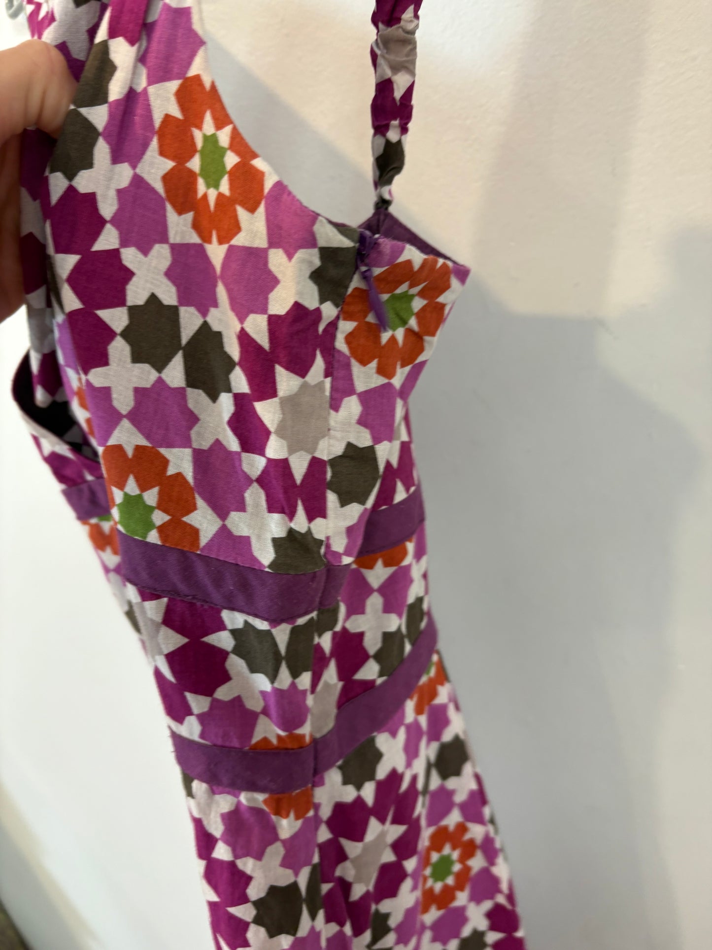 TRUCO. Vestido largo estampado geométrico