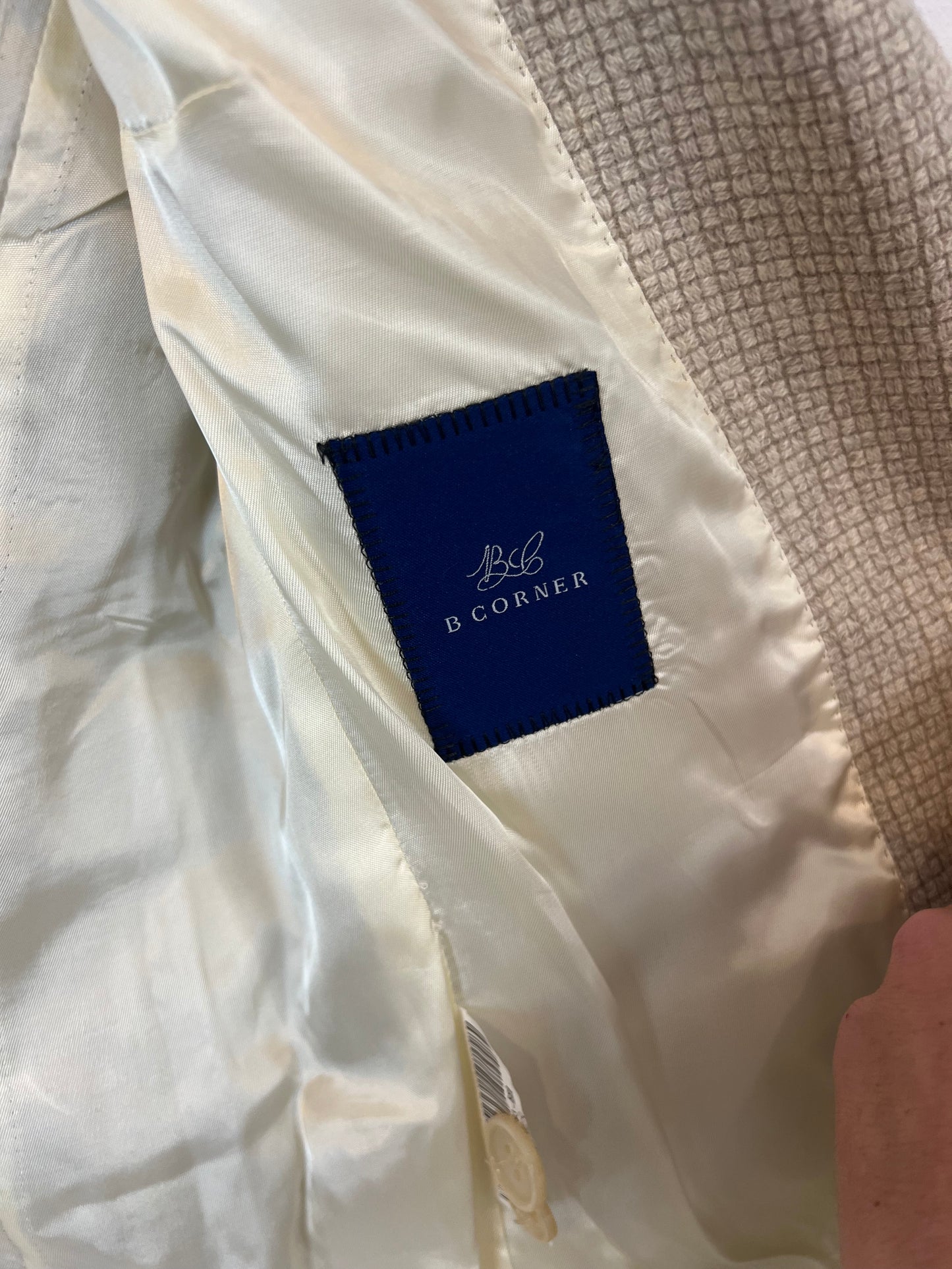 B CORNER. Blazer beige tweed . T M