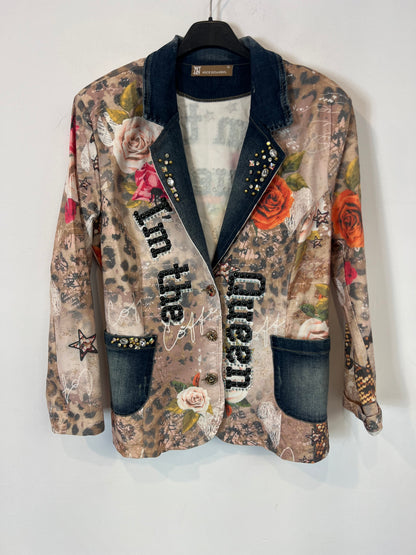 NICE ISTANBUL. Printed texture blazer. T XL(M)