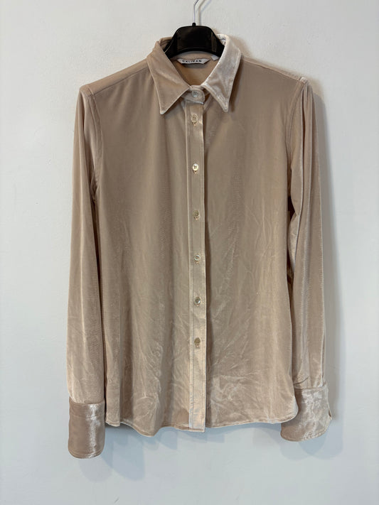 CALIBAN. Camisa beige terciopelo