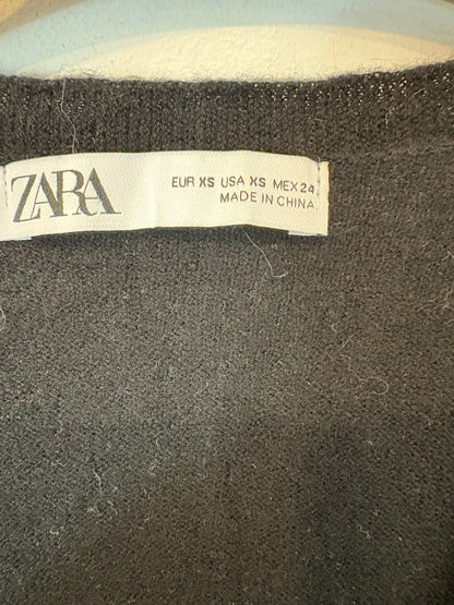 ZARA. Black stretch knit top. TL