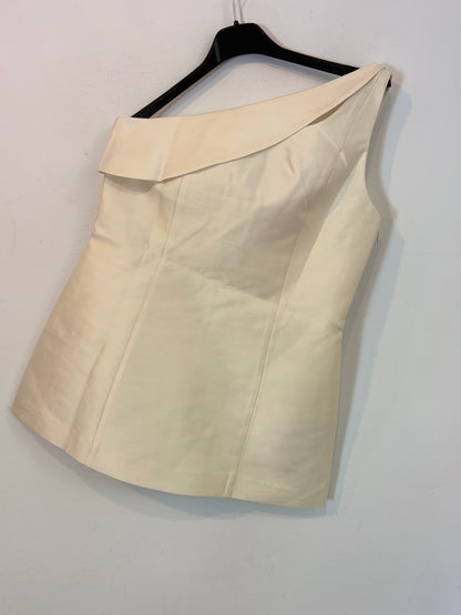 FABRIQUE by VIKTORIA CHAN. Asymmetrical ecru silk top. Size 2 (M)