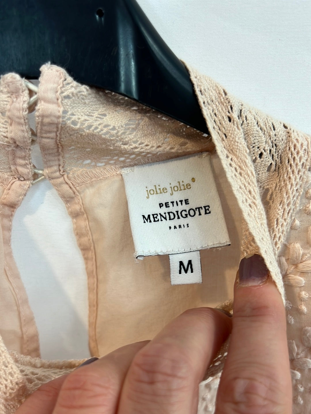 JOLIE JOLIE. pale pink embroidered blouse Tm