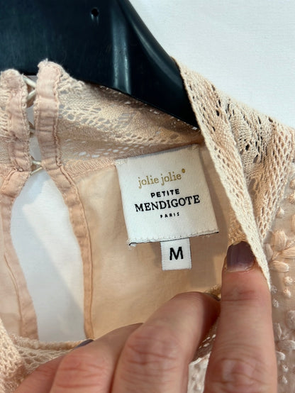 JOLIE JOLIE. pale pink embroidered blouse Tm