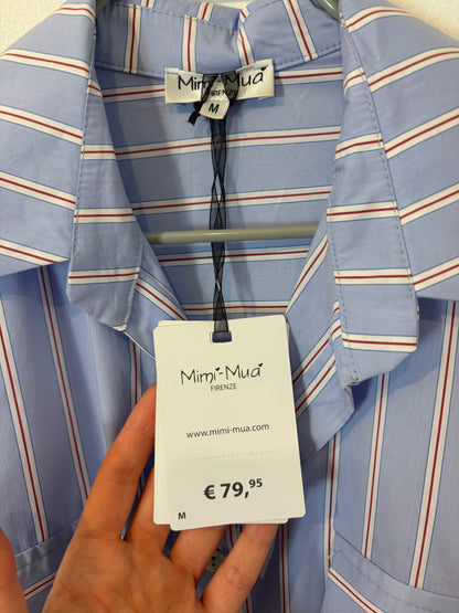 Camisa azul rayas anudada