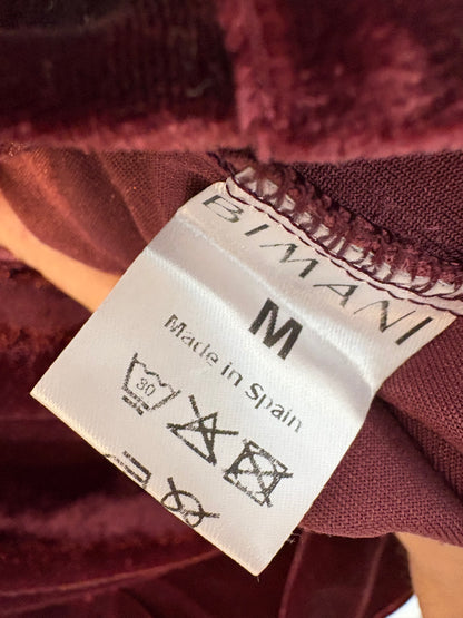 BIMANI. Top terciopelo burdeos