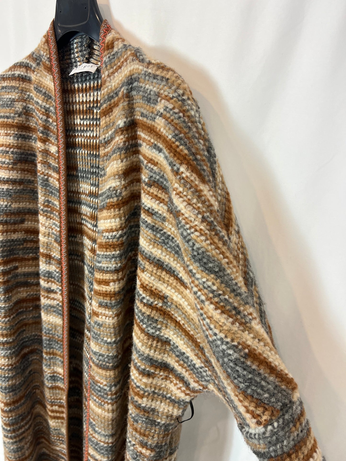 MARGOT. Chaqueta larga punto tonos tierra. T 12 (M/L)