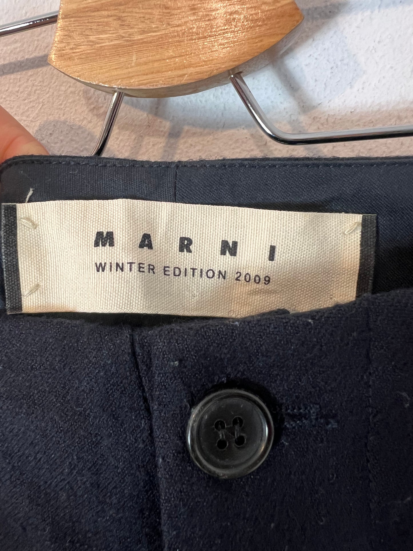 MARNI. Pantalón azul lana T.36