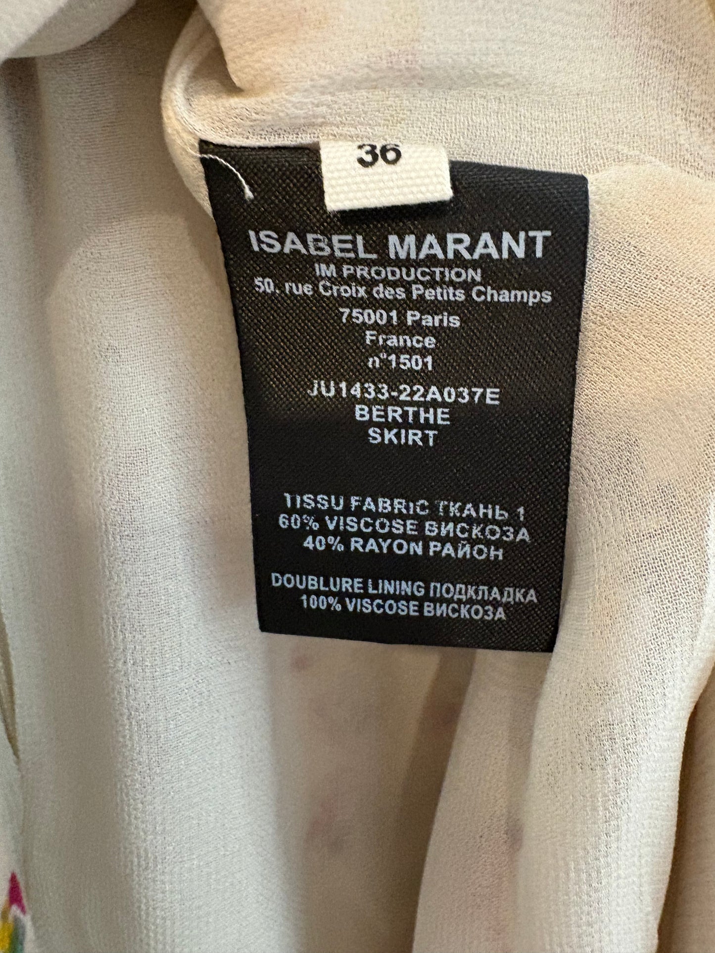 ISABEL MARANT ÉTOILE. Falda larga estampada fruncido