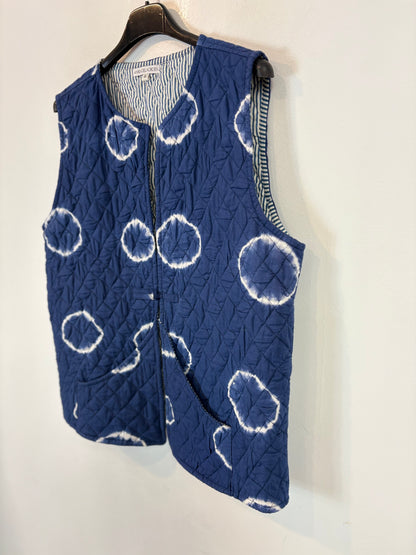 MARÍA DE LA ORDEN. Chaleco textura azul