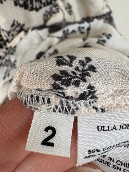 ULLA JOHNSON. Blusa estampada detalle manga