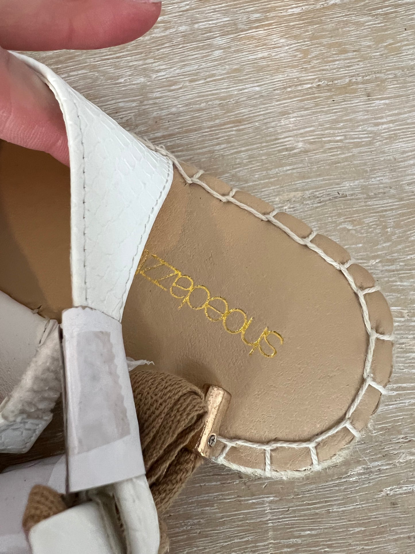SHOEDAZZLE. White raffia espadrilles, size 38
