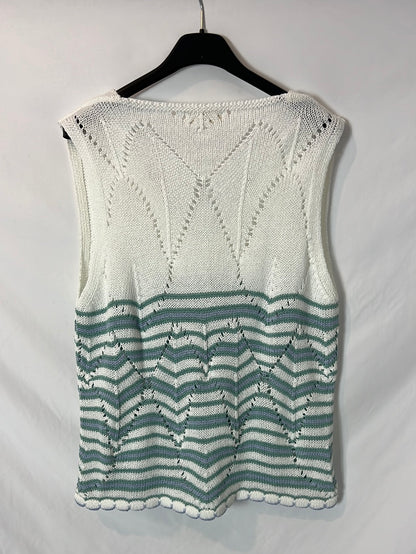 WHITE&amp;ONE. Striped knit top Tl