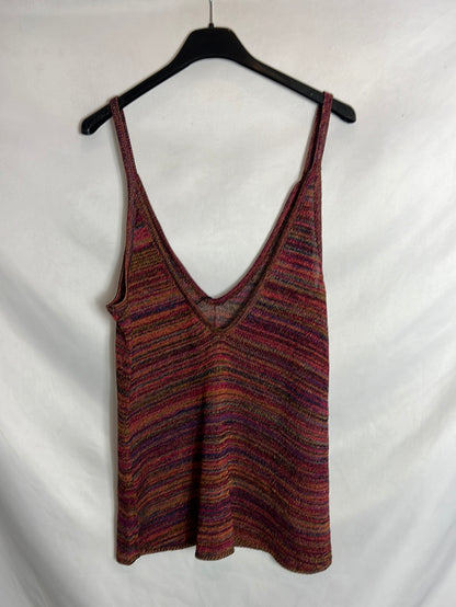 ZARA. Top punto hilos colores T.s