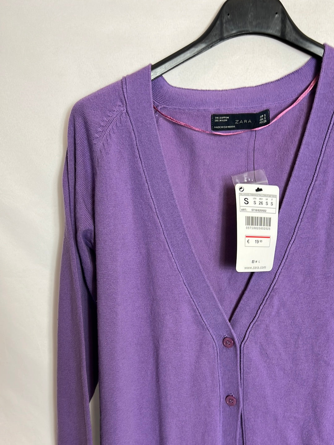 ZARA. Long purple Ts cardigan