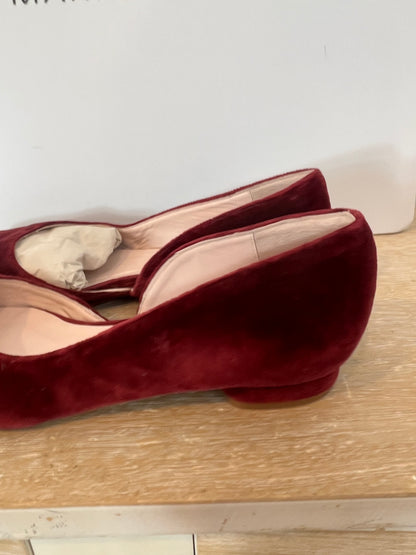 SALO. Manoletina burdeos terciopelo moña extraible T.37