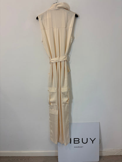 ZARA. Mono beige satinado. T XS