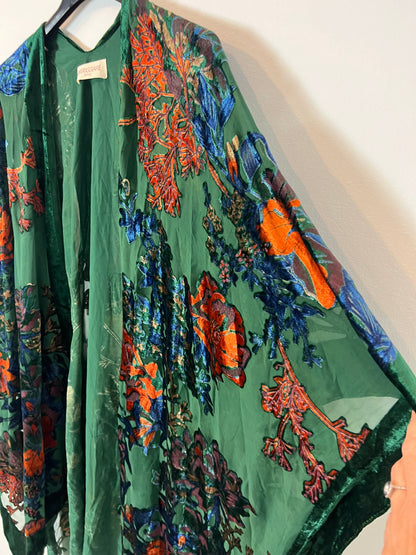MERIGGIARE. Kimono flores terciopelo TU(m)